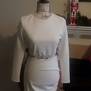 2 piece all white skirt with blouse